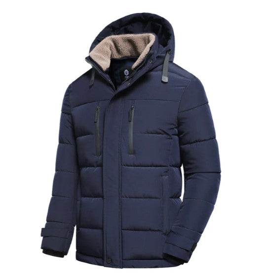 Blouson d'hiver pour homme à capuche amovible, style moderne