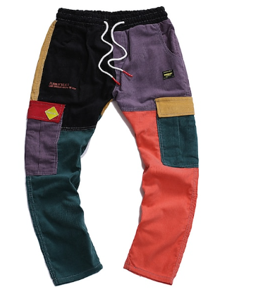 Herren Cordhose Farbblock Trendy Schnitt - IdealeKleiden