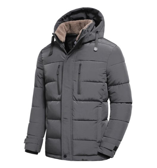 Blouson d'hiver pour homme à capuche amovible, style moderne
