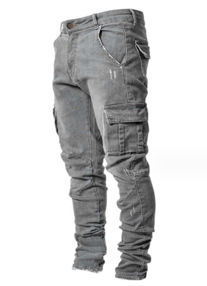 Pantalon cargo slim en jean pour homme