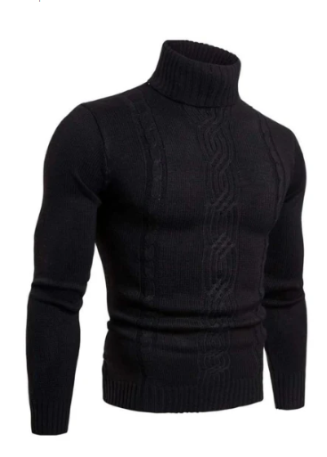 Pulls col roulé pour homme motif torsadé élégant