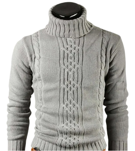 Pulls col roulé pour homme motif torsadé élégant