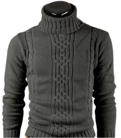 Pulls col roulé pour homme motif torsadé élégant