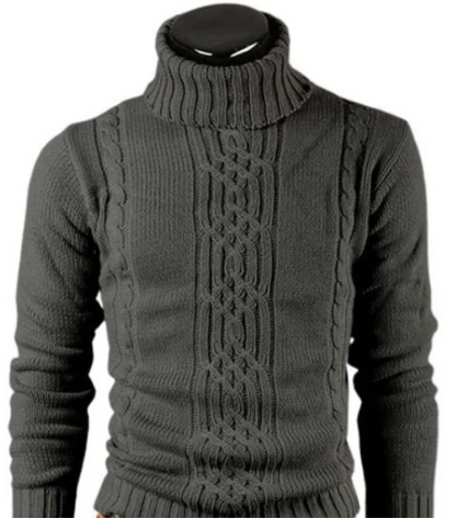Pulls col roulé pour homme motif torsadé élégant