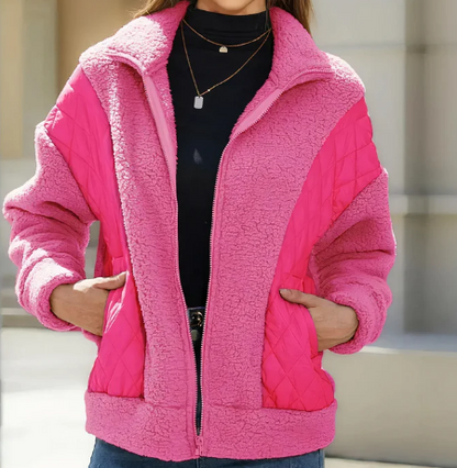 Doudoune matelassée douce pour femme en polaire Sherpa