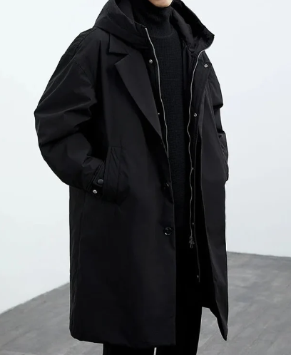 Trench-coat homme Capuche Fermeture boutonnée Élégant