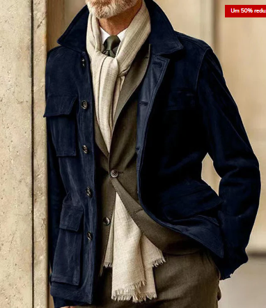 Veste en cuir élégante pour hommes à boutons