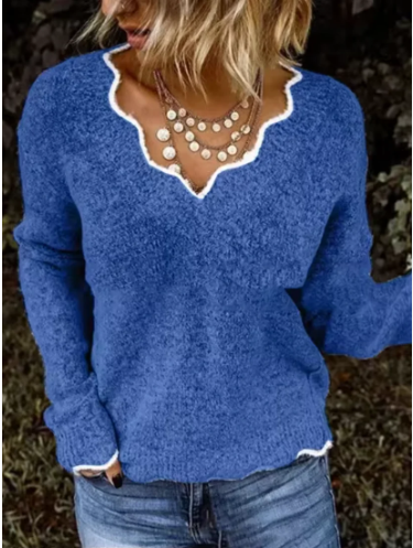 Pull en maille stylé avec col en V Design moderne