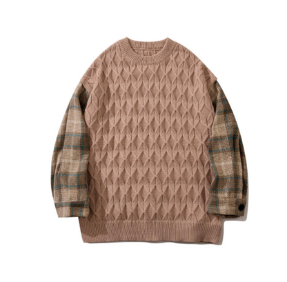 Pull pour homme à carreaux style rétro