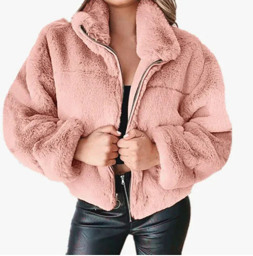 Veste d'hiver pour femme style nounours, chaude et élégante