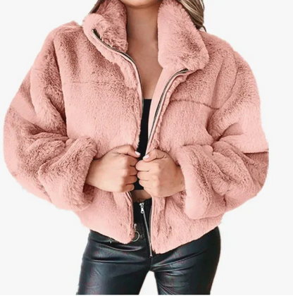 Veste d'hiver pour femme style nounours, chaude et élégante