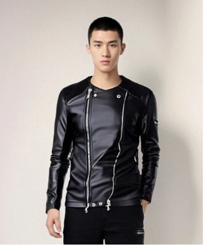 Motorradjacke Leder Optik Biker Stil - IdealeKleiden