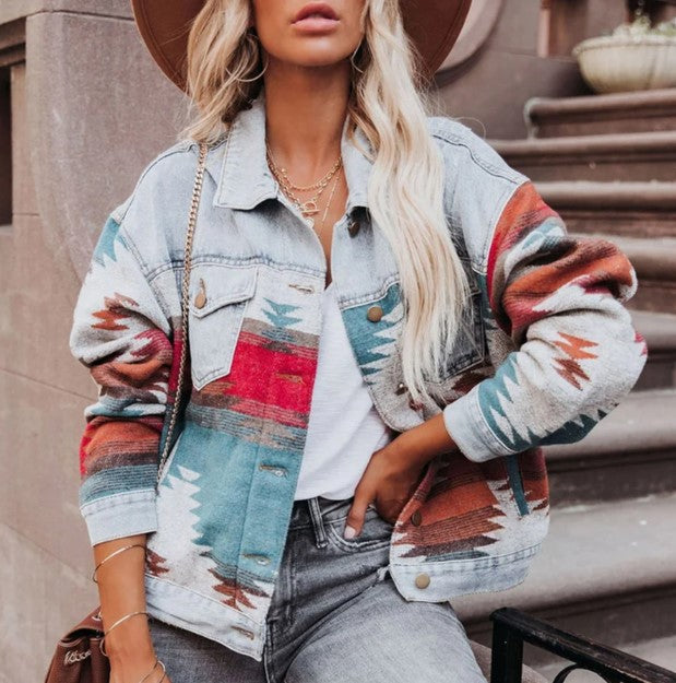 Veste en jean rétro style classique