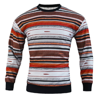 Pull homme côtelé col rond