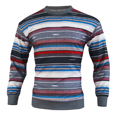 Pull homme côtelé col rond