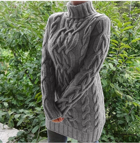 Pull tricoté main Motif crocheté