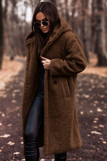 Laura - Long manteau chic Teddy Look