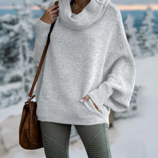 Pull élégant à col écaille de tortue pour femme