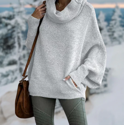 Pull élégant à col écaille de tortue pour femme