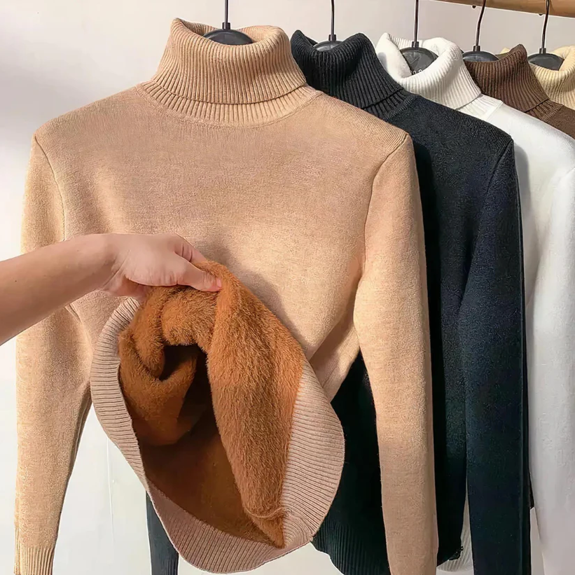 Pull Col Roulé Femme Élégant Qualité Luxe