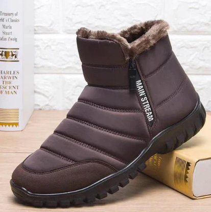 Bottes imperméables pour homme, chaudes, en coton, à cordon de serrage