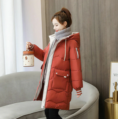 Winddichte Winterjacke Damen Kapuze Warm - IdealeKleiden