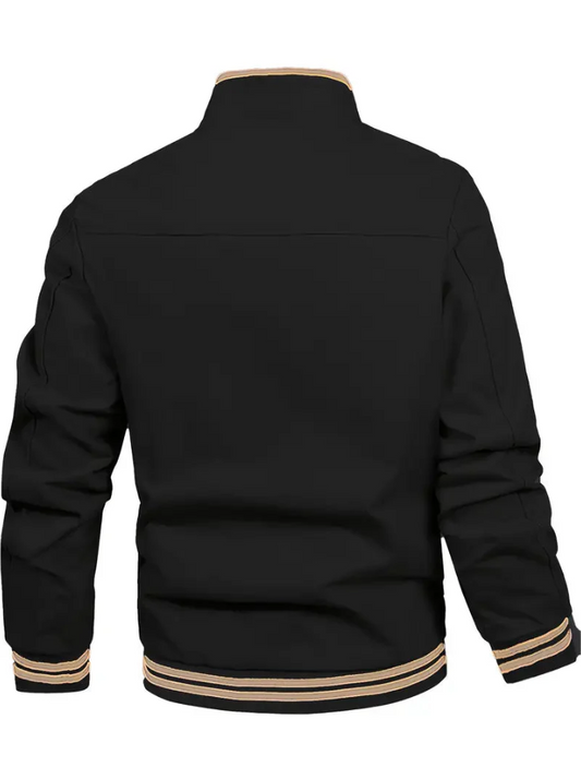 Stylische Herrenjacke Stehkragen Komfortabel - IdealeKleiden