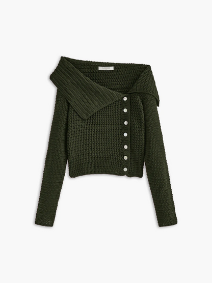 Haut asymétrique pour femme, design tricoté