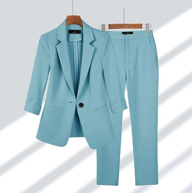 Ensemble tailleur femme élégant blazer pantalon