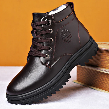 Bottes d'hiver homme Chaud Imperméable Cuir