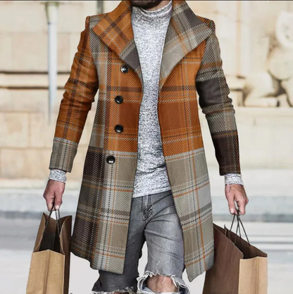 Manteau homme élégant coupe slim long