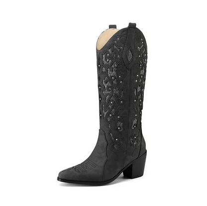 Bottes western femme élégantes brodées