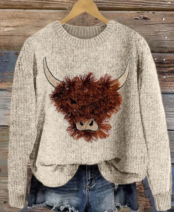 Weiches Frauen-Sweatshirt mit Kühen-Design - IdealeKleiden