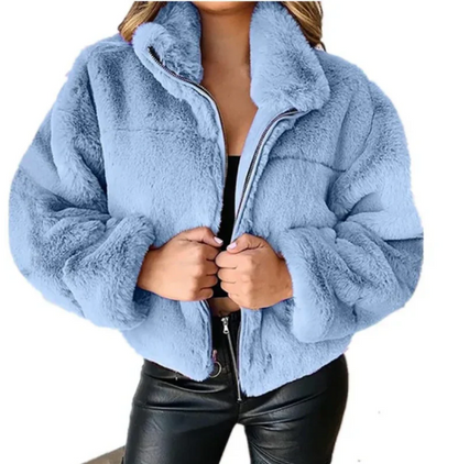 Veste d'hiver pour femme style nounours, chaude et élégante