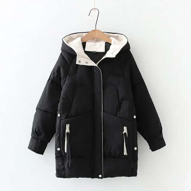 Parka d'hiver à capuche carreaux