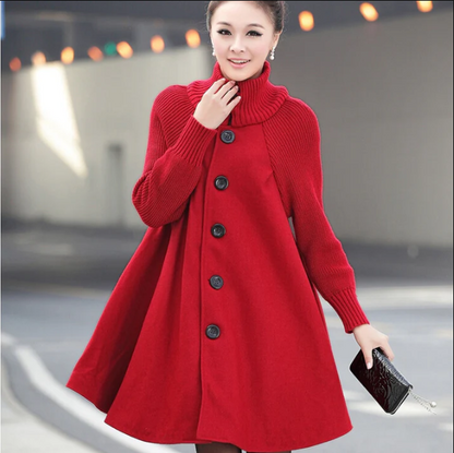 Manteau d'hiver femme Col roulé Style pull