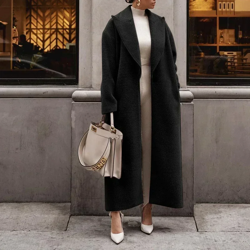 Manteau Long Femme Élégant Décontracté