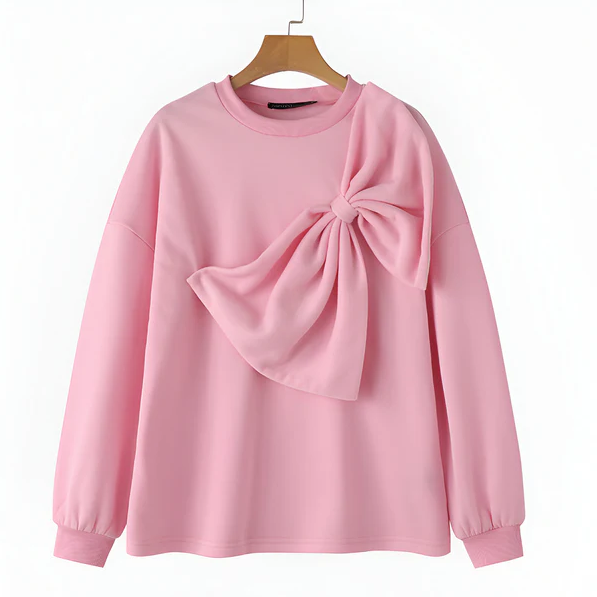Sweat-shirt femme stylé avec détail nœud