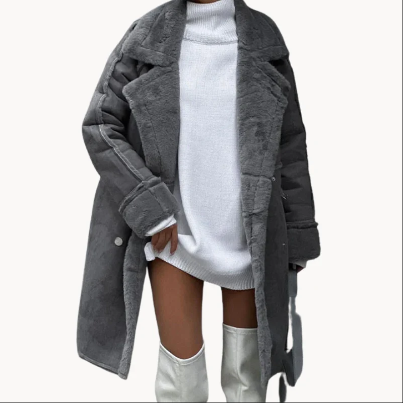 Manteau long et épais stylé pour femme