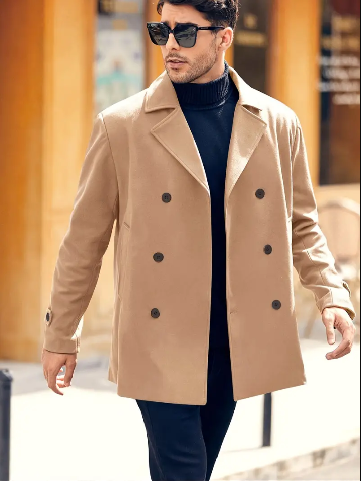 Herren Trenchcoat Elegant Klassik Design - IdealeKleiden