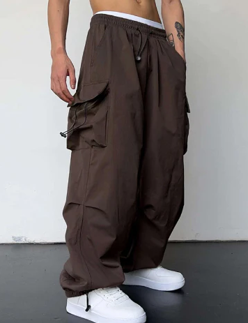 Pantalon confortable pour hommes Coupe ample Élastique