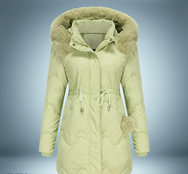 Parka coloré avec col en fourrure douce