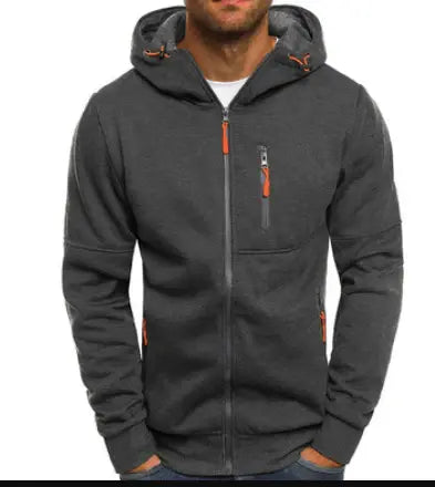 Sweat à capuche pour homme, chaud, avec fermeture éclair, pour l'hiver