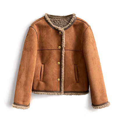 Blouson en cuir femme élégant coupe ajustée
