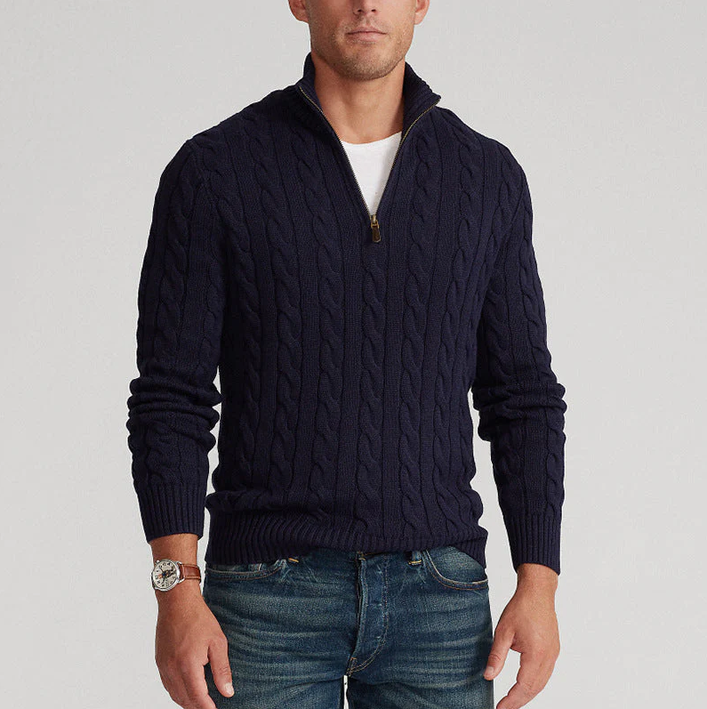 Pull en laine avec demi-zip