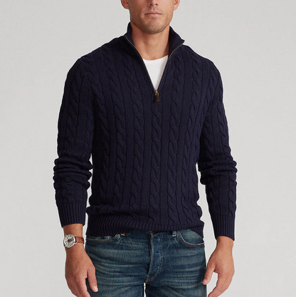 Pull en laine avec demi-zip
