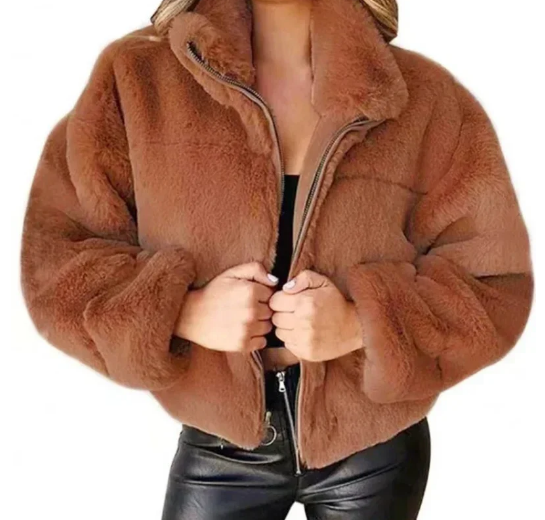 Veste d'hiver pour femme style nounours, chaude et élégante