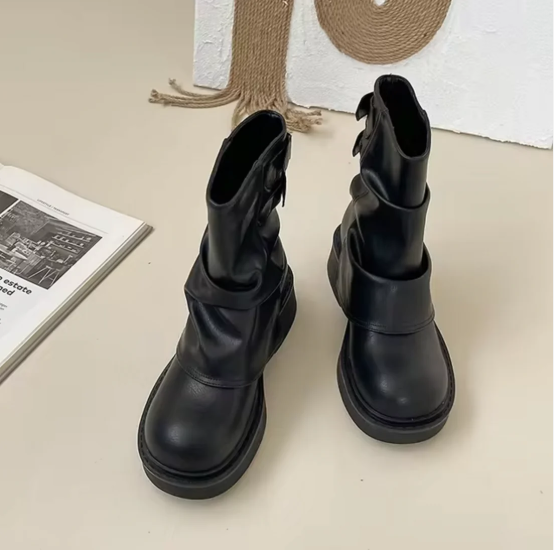 Augusta - Bottes en cuir vintage Design élégant