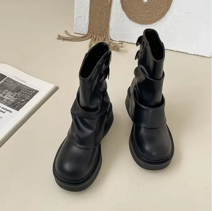 Augusta - Bottes en cuir vintage Design élégant