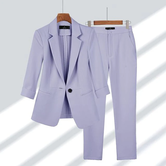 Ensemble tailleur femme élégant blazer pantalon